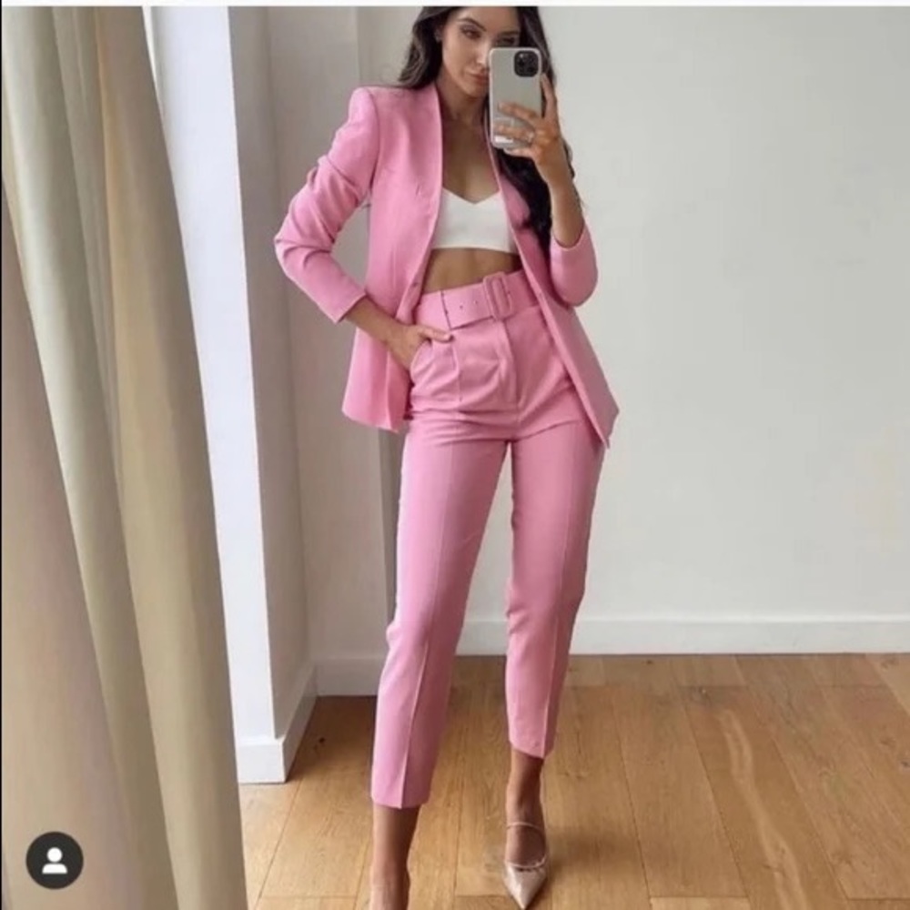 Zara  Pink Trousers with Belt